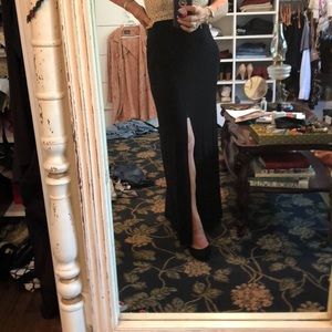 White House Black Market Black Long Skirt w/ Slit